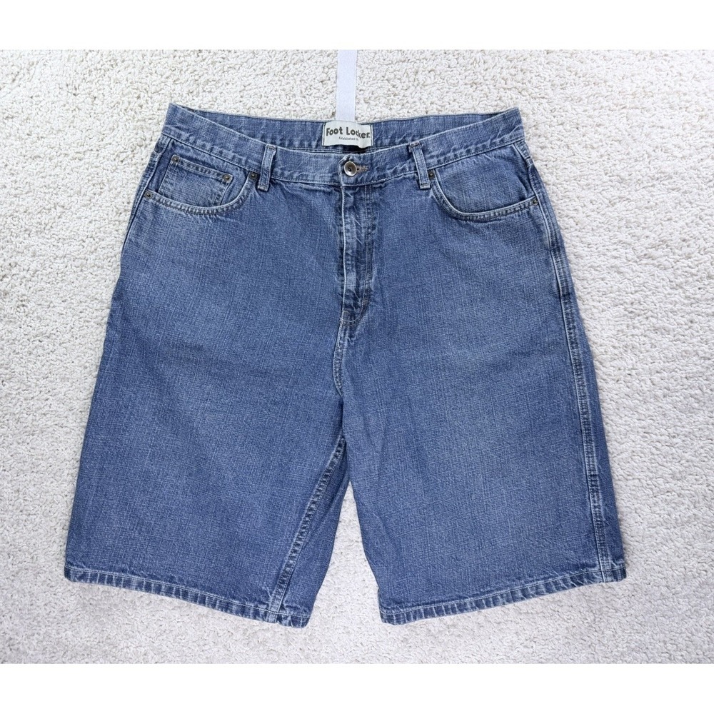 Foot Locker Denim Shorts Mens 38 Blue Excellent Relaxed Fit Vintage Streetwear